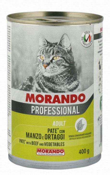 Morando Professional Pate with Beef & Vegetables for Adult Cats 400gm