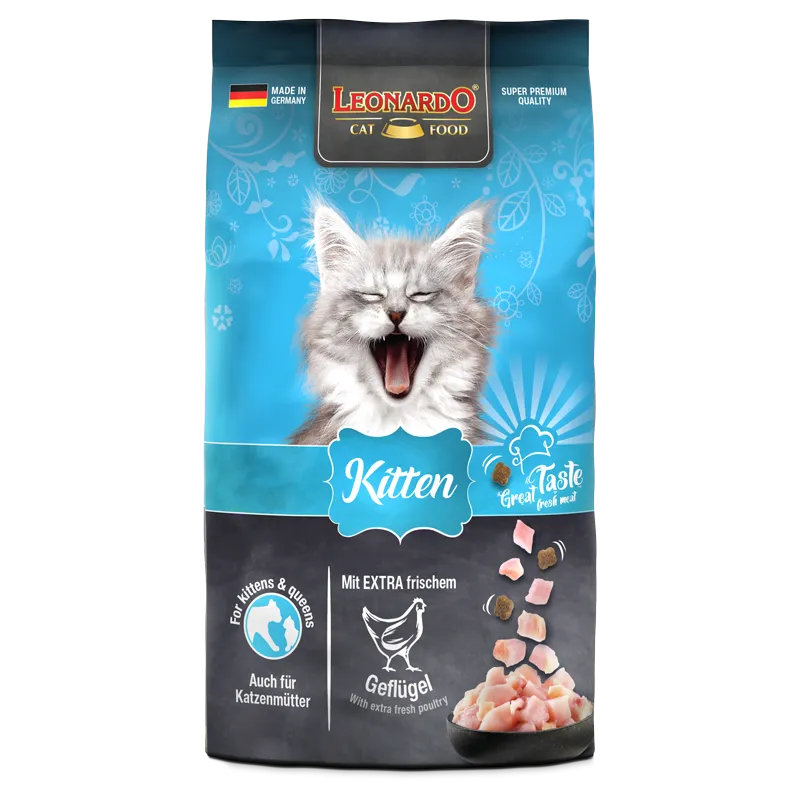 leonardo  dry cat food with poultry kitten 300 gm