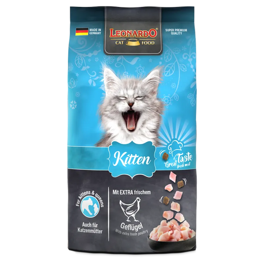 leonardo  dry cat food with poultry kitten 300 gm