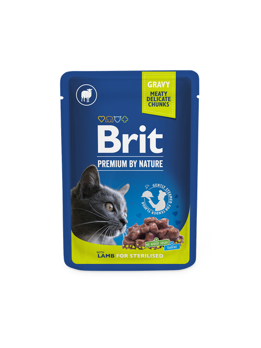 Brit wet food with lamb for sterilised cats 100g