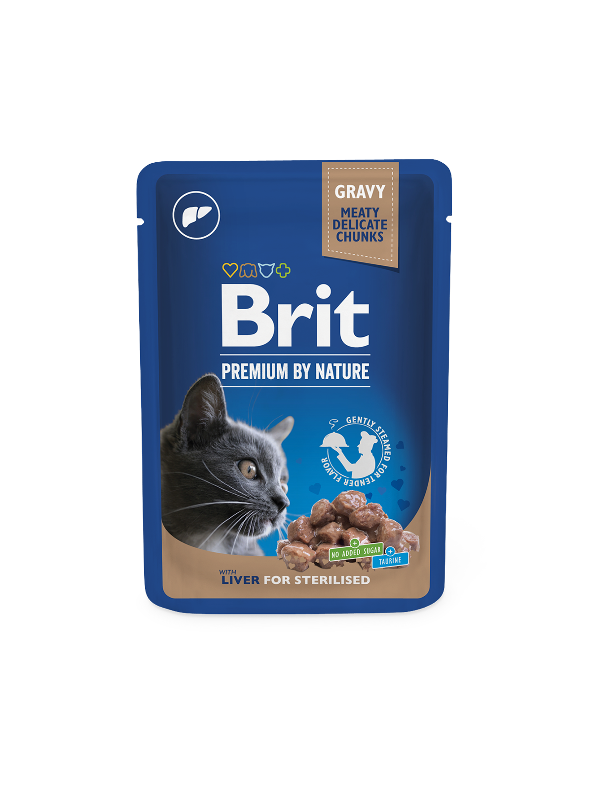 Brit wet food with liver for sterilised cats 100g