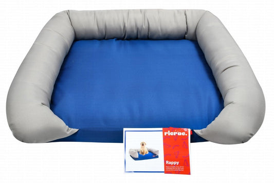  Ricrac bed Rappy- Medium Puffy Pets Bed  GRAY NAVY BLUE INDOORS  70x55x23 CM