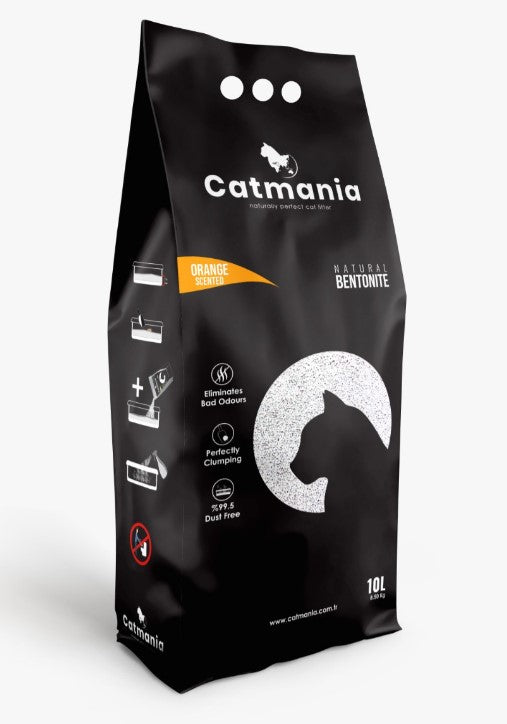 Catmania Bentonite Clumping Cat Litter orange Scent 10l