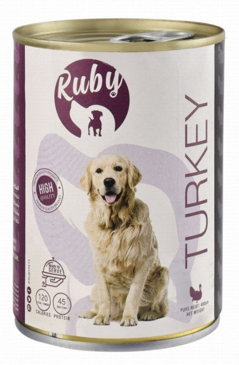 Ruby Wet Food with Turkey for Adult Dogs 400 gm