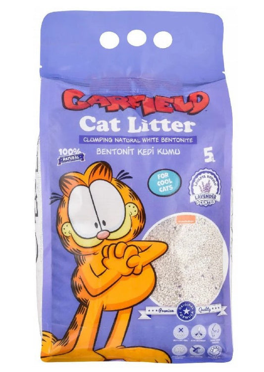 Garfield White Bentonite Clumping Cat Litter Lavender Scent 5L