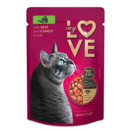 my love wet food with beef carrot for cat 85g