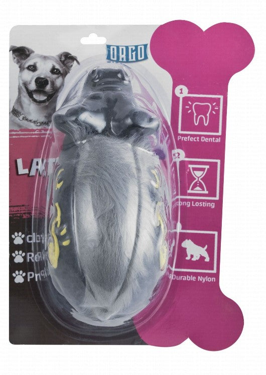 Orgo Large Black Latex & Nylon Wild Boar Shaped Dog Chew Toy