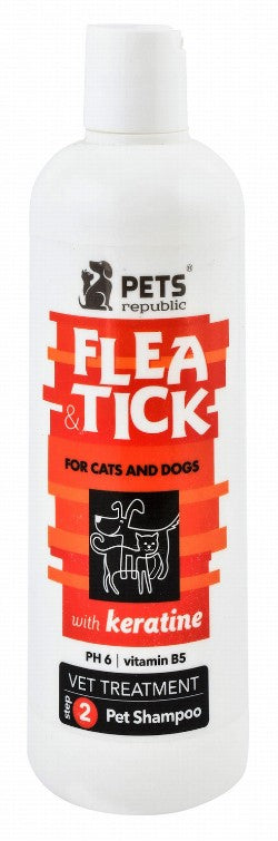 Pets Republic Eco-Friendly Step 2 Flea & Tick Shampoo with Keratin for Pets (12+ Weeks) 500ml