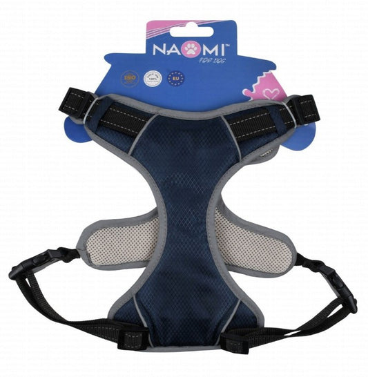 naomi medium blue reflective dog harness
