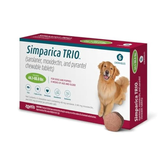 Simparica Trio Tick & Flea Chewable Tablets for Dogs (20-40kg)