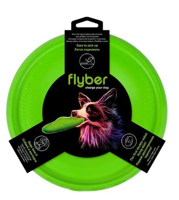 Flyber Green 22cm 2in1 Flying Disk Dog Fetch Toy1 pcs
