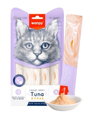 Wanpy Creamy Cat Treat with Crab & Tuna (5 Pieces)