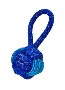 Naomi Blue Rope & Ball Dog Tug Toy