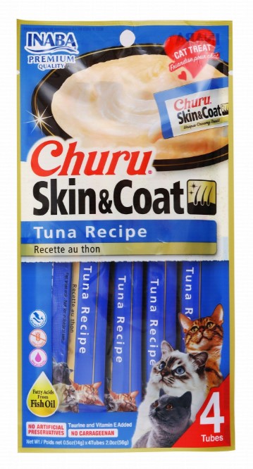 Inaba Churu Skin & Coat Creamy tuna Cat Treats