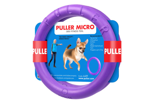 Puller Micro Purple Fitness Ring Fetch Toy for Small Breed Dogs & Puppies (Up to 5kg)2 per pack