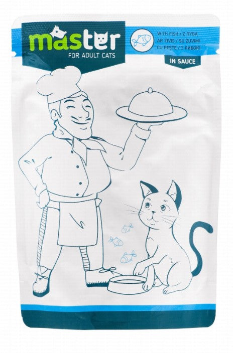 Master Complete Wet Food with Fish for Adult Cats 80g