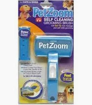 Pet Zoom Blue Self Cleaning Grooming Pet Brush