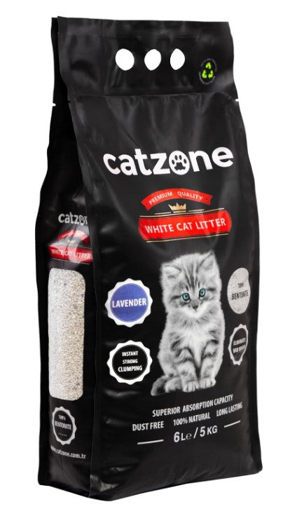 Catzone White Bentonite Clumping Cat Litter Lavender 5k