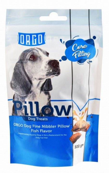 Orgo Nibbler Pillow Dog Treats Fish Flavor100 gr