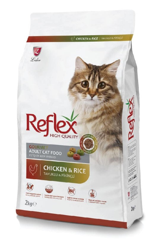 Reflex Gourmet Dry Food with Chicken & Rice for Adult Cats 2KG