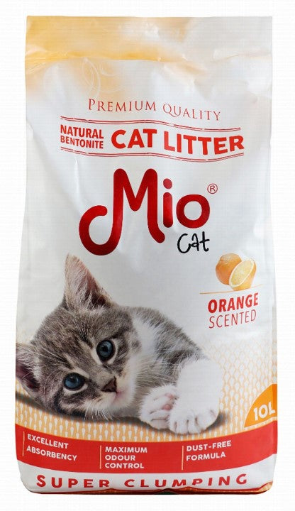 Mio Bentonite Super Clumping Cat Litter Orange Scent - dust free10 L
