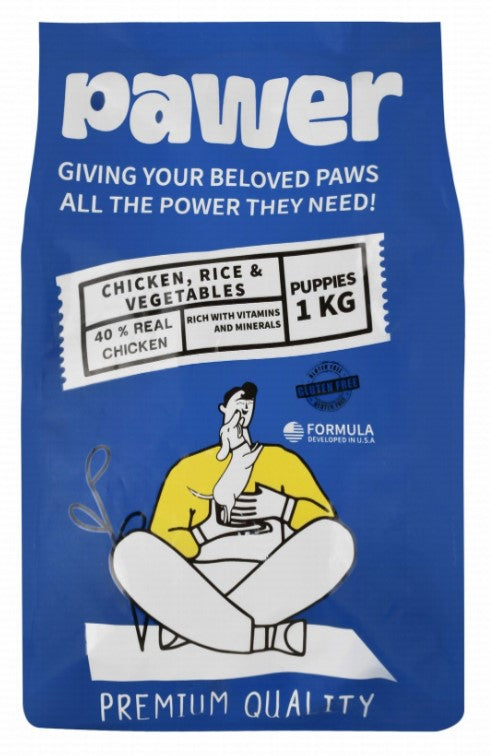 Pawer Dry Food with Chicken  Rice & Vegetables for Puppies1 kg