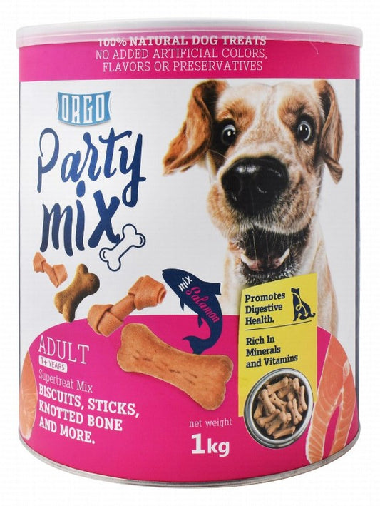 Orgo Party Mix Super Treats with Salmon for Adult Dogs (1+ Years) - no added artificial colors  no added artificial flavors  no added artificial preservatives1 kg