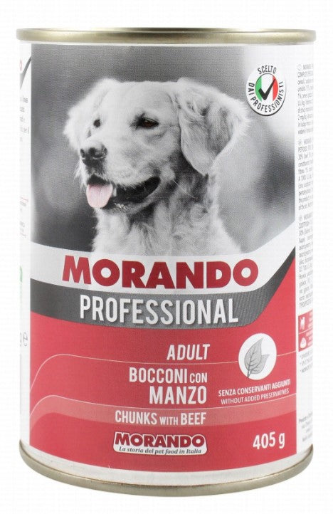 Morando Professional Wet Food Chunks with Beef for Adult Dogs 405gm
