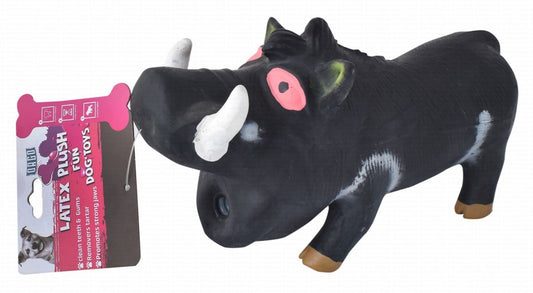 Orgo black Latex Pig Plush Dog Toy .