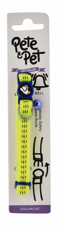 Pete & Pet Small Neon Green Cat Collar with Bell