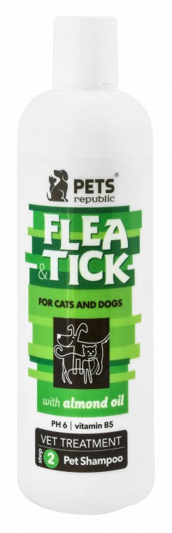 Pets Republic Eco-Friendly Step 2 Flea & Tick Shampoo with Almond Oil for Pets (12+ Weeks) - DEA free  MEA free  alcohol free  Parabens free500 ml