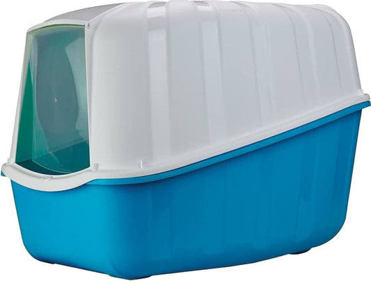 MPS Blue & White Cat Litter Tray with Rim (43x31x16cm)1 pcs