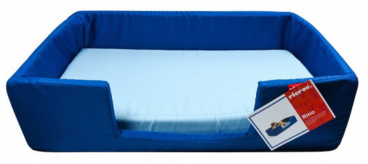  Ricrac bed Rino- Rectangular Bed for dogs and cats  NAVY BLUE LIGHT BLUE INDOORS 105x65x30 CM