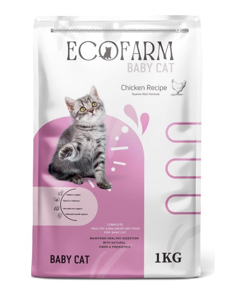 Ecofarm Dry Food with Chicken for Kitten Cats 1KG