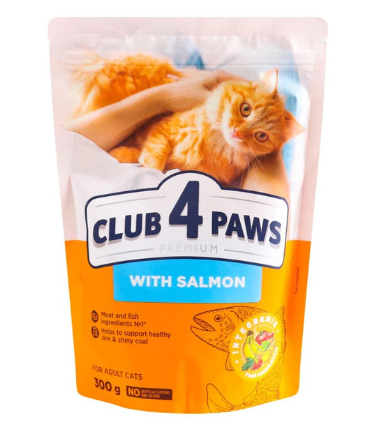 Club 4 Paws Dry Food with salmon for Adult Cats  300 gm