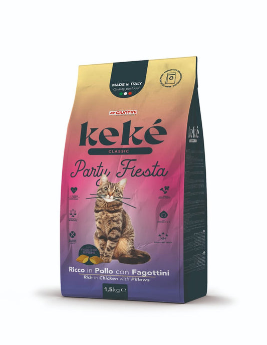 Dry food Keke Classic Party Fiesta Dry Food with Chicken for Adult Cats 10kg