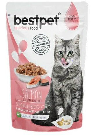 Bestpet Wet Food with Salmon in Jelly for Adult Cats 85gm