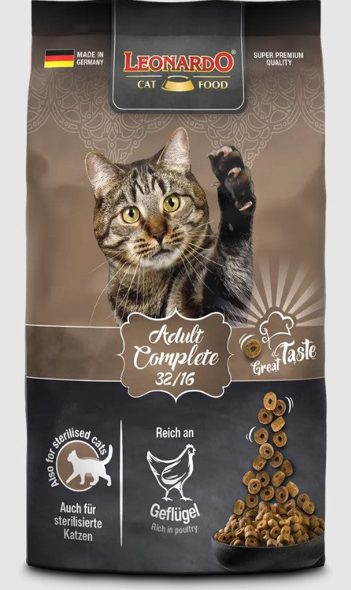 leonardo  dry cat food with poultry complete 1.8kg
