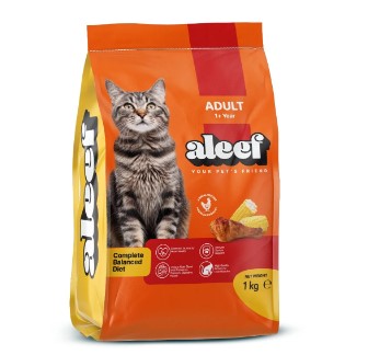 Aleef Dry Food with Chicken & Corn for Adult Cats (1+ Years)1 kg