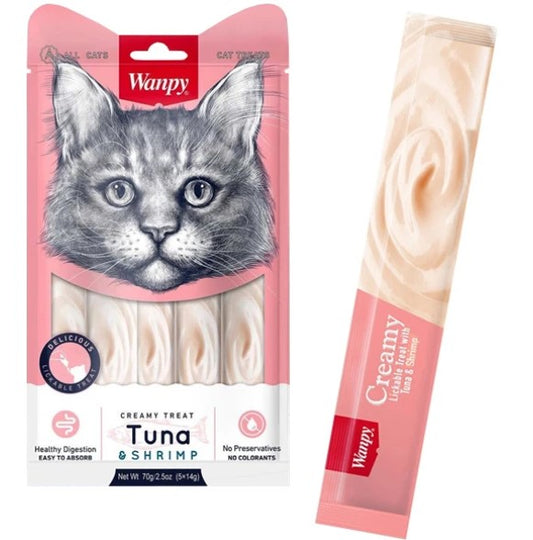 Wanpy Creamy Cat Treats with Tuna & Shrimp (5 Pieces)