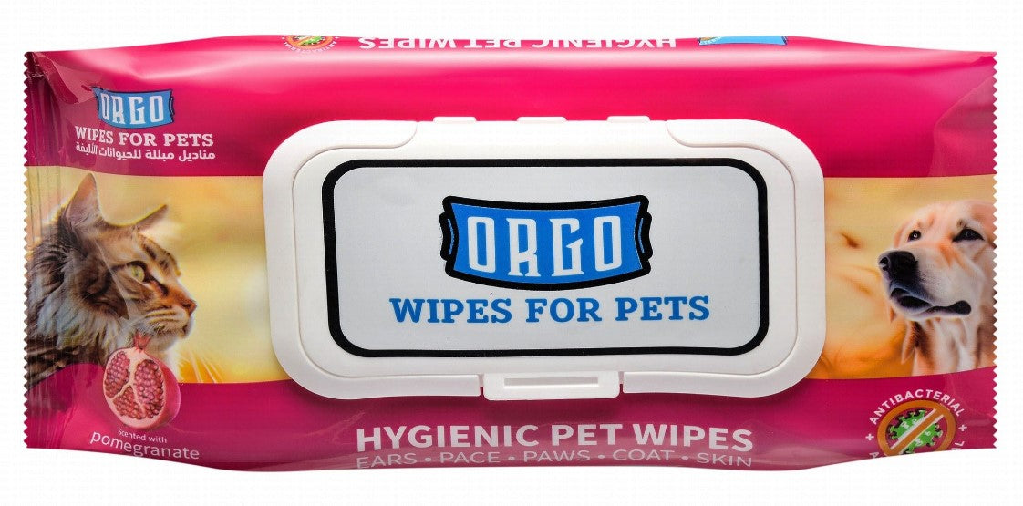Orgo Pet Wet Wipe Glove Pomegranate Scent 48 wipes