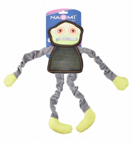 Naomi Gray & Green Robot Plush Dog Toy