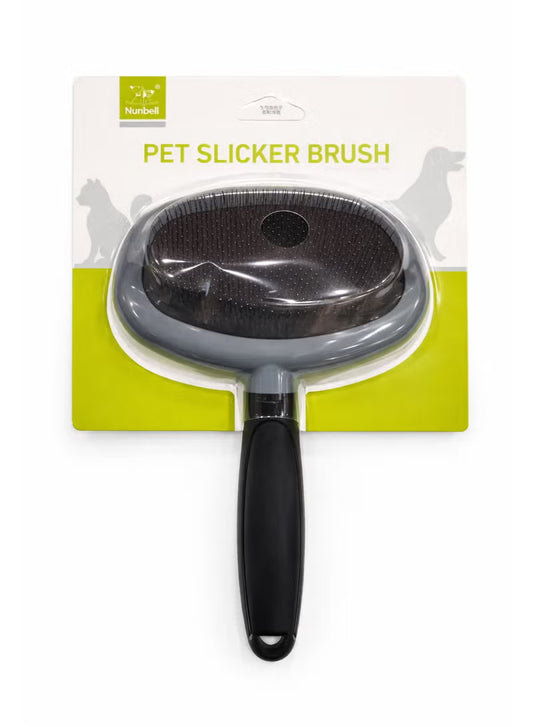 nunbell small pet slicker gray brush