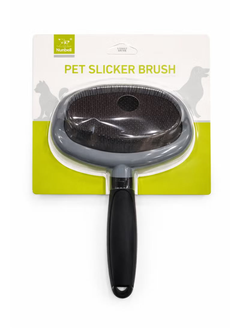 nunbell large pet slicker gray brush