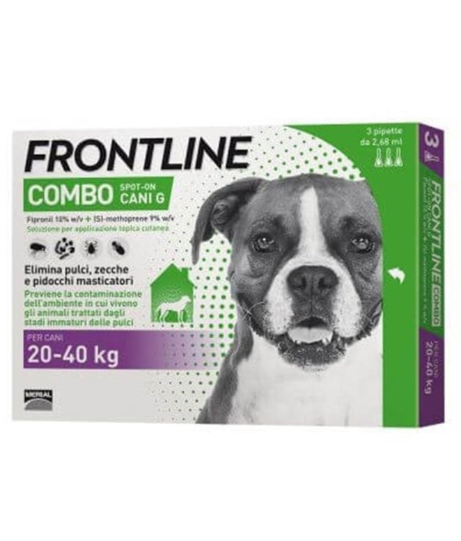 Large Front Line Frontline Combo Flea Tick & Lice Spot On Solution for Large Dogs (20-4 ...