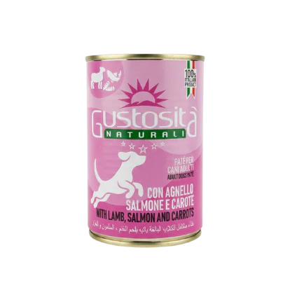 Gustosita wet pate with salmon & lamb for dogs 400g