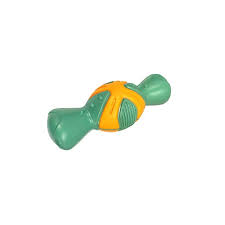 Naomi Squeezy GREEN & ORANGE Dumbbell dog toy