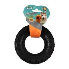 Soleil Black Rubber Tire Shaped Dog Chew Toy