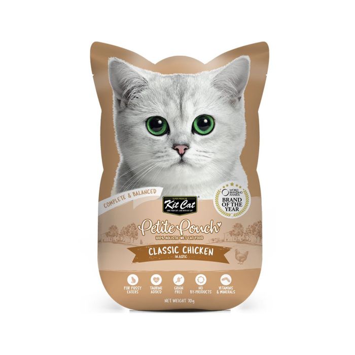 Kit Cat Petite Pouch Cat Wet Food with classic chicken in Aspic 70 gr (Copy)