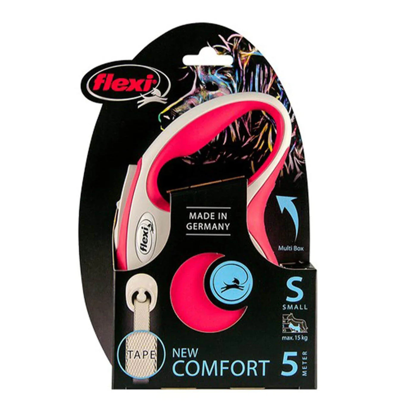 Flexi Comfort Small red & White 5m Retractable Tape Leash for Dogs (Up to 15kg)